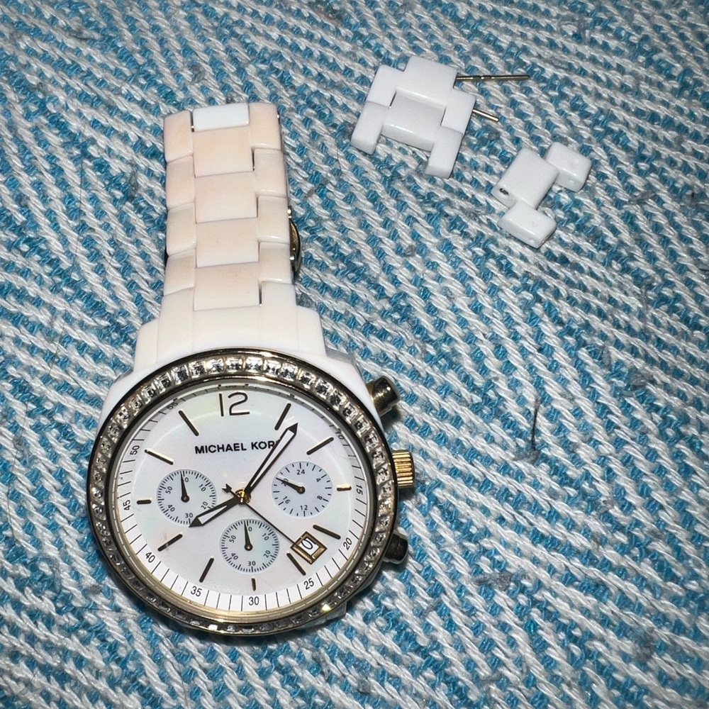 Michael Kors White and Gold Watch